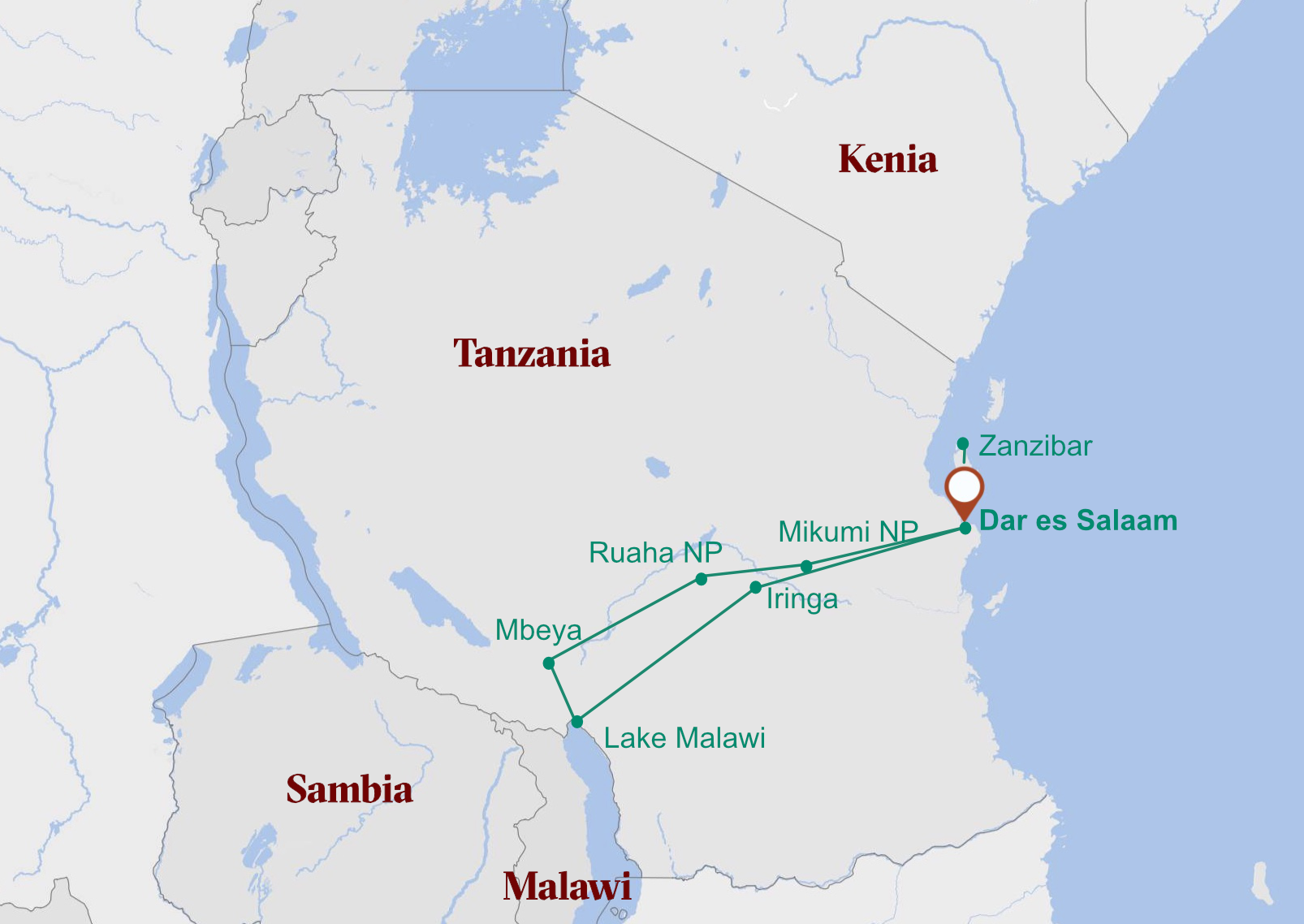 Tour Südtanzania mit Zanzibar