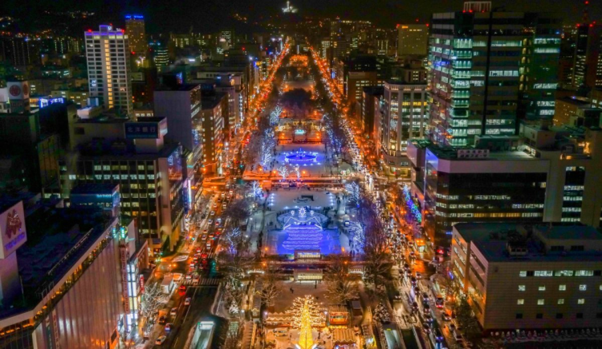 Sapporo bei Nacht